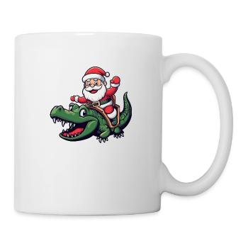 Alligator Père Noël dessin animé - Mug blanc - blanc - Droite
