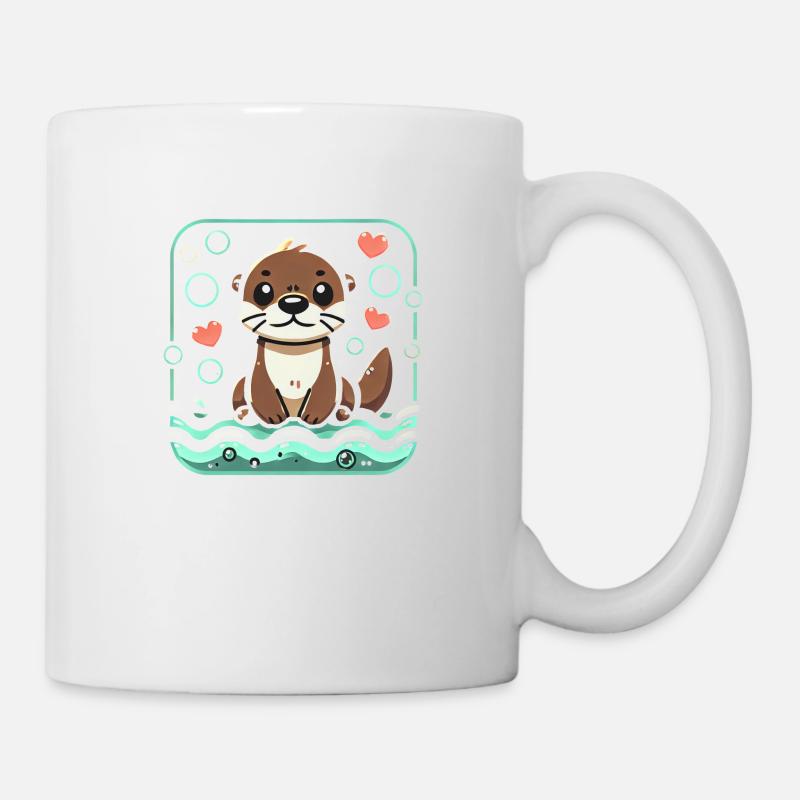 Les loutres rendent tout meilleur Mignon Amoureux de la faune - Mug blanc - blanc