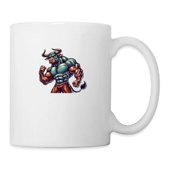 Stier Bodybuilder - Tasse - Weiß - Rechts