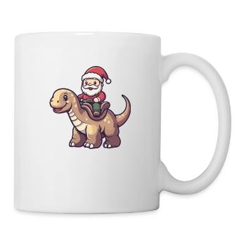 dinosaure brontosaure père noël dessin animé - Mug blanc - blanc - Droite