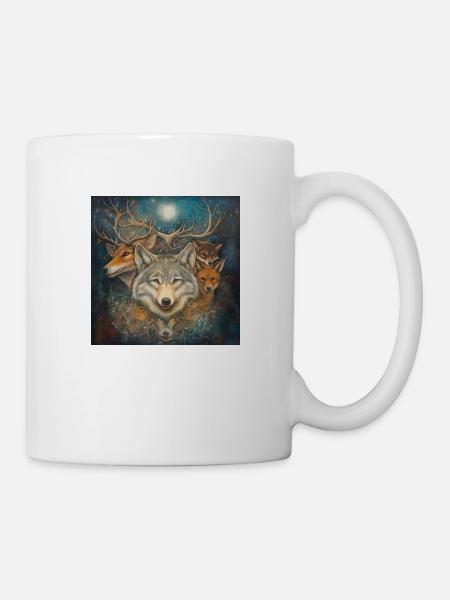Ésotérisme Spiritualité Mysticisme Loup, Renard, Cerf, - Mug blanc - blanc