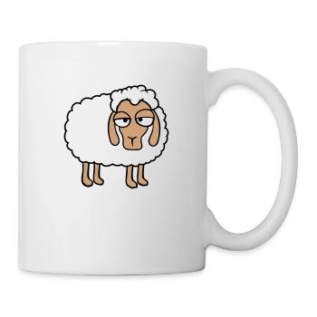 Sheep Tired Bored Look Sheep Lamb Sweet - Mug - white - Right