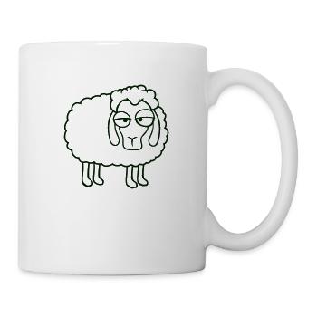 Sheep Tired Bored Look Sheep Lamb Sweet - Mug - white - Right