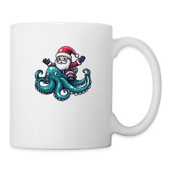 Pieuvre Père Noël Dessin animé - Mug blanc - blanc - Droite