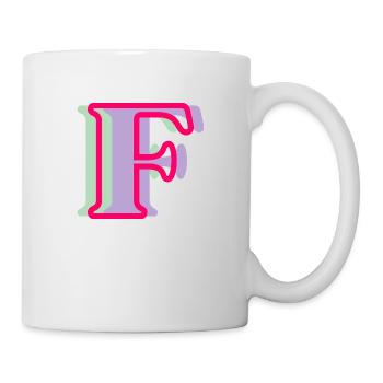 Mehrfarbiger Buchstabe f – originelle Geschenkidee - Tasse - Weiß - Rechts