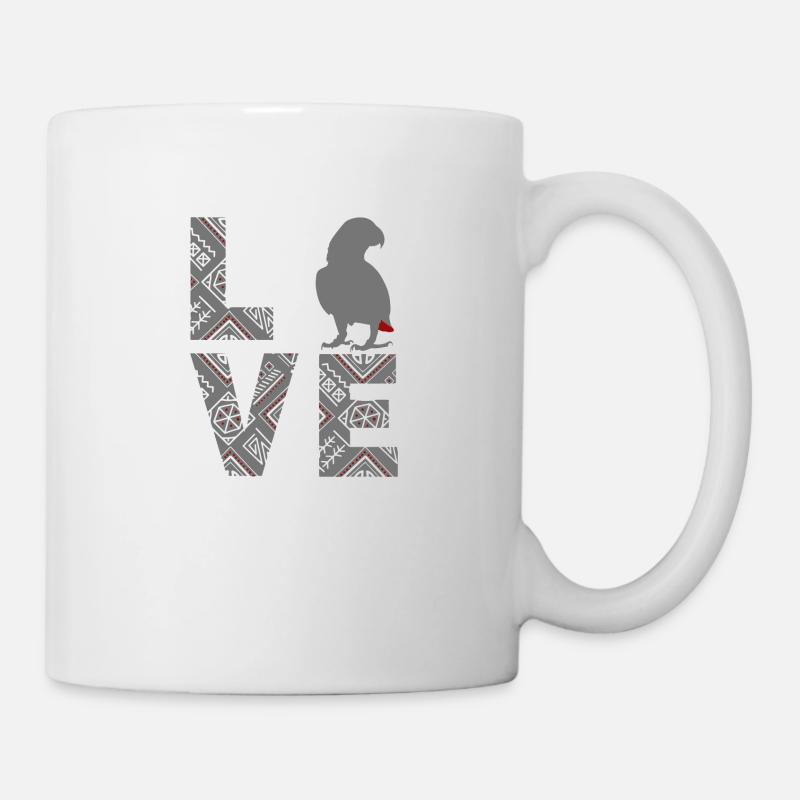 Perroquet gris d’Afrique - Mug blanc - blanc