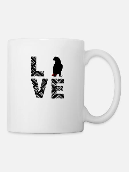 African Grey Parrot Love - Mug - white