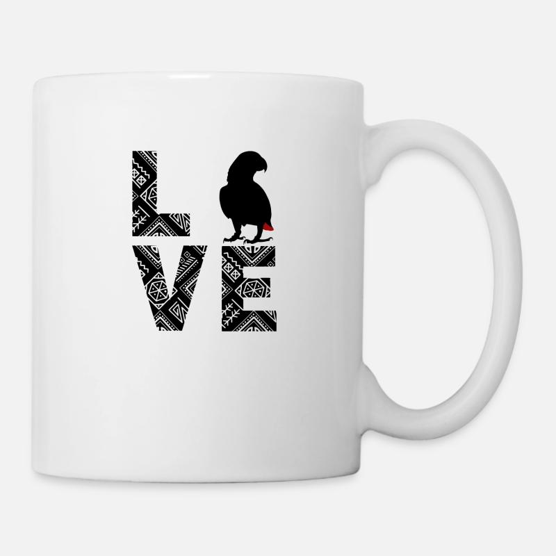 African Grey Parrot Love - Mug - white