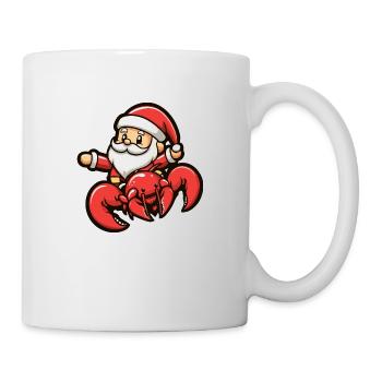crabe homard père noël dessin animé - Mug blanc - blanc - Droite