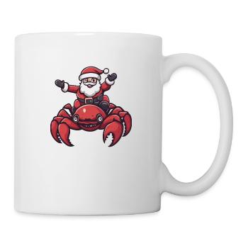 crabe crabe père noël dessin animé - Mug blanc - blanc - Droite