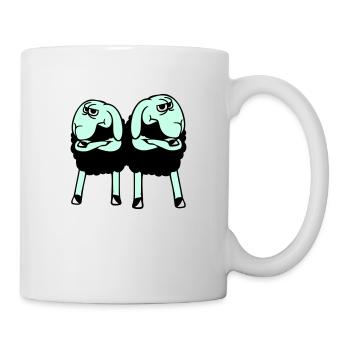 2 Sheep Crossed Arms Offended Friends Team - Mug - white - Right