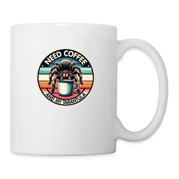 Brauche nur Kaffee und meine Vogelspinne - Tasse - Weiß - Rechts