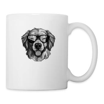 Fête cool hipster avec chien Golden Retriever - Mug blanc - blanc - Droite