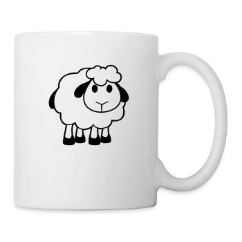 mouton bébé se tient mignon mignon agneau enfant cool bande dessinée - Mug blanc - blanc - Droite