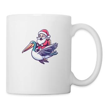 Pelikan Vogel Weihnachtsmann Cartoon - Tasse - Weiß - Rechts