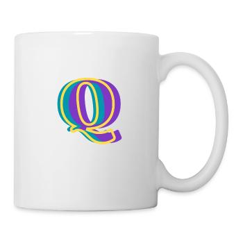 Mehrfarbiger Buchstabe q - Tasse - Weiß - Rechts