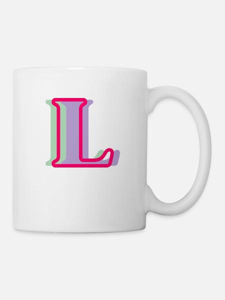 Mehrfarbiger Buchstabe l - Tasse - Weiß