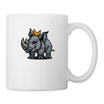 Rhino Cartoon Crown - Mug - white - Right