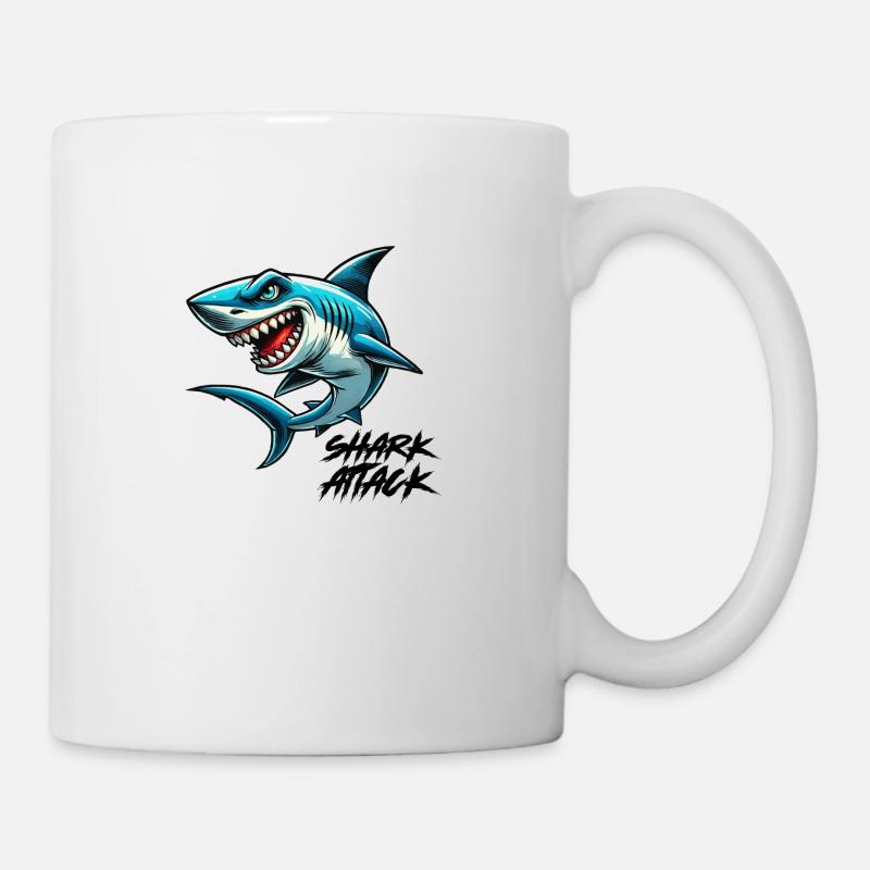 shark attack - Tasse - Weiß