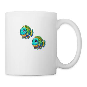fische comic - Tasse - Weiß - Rechts