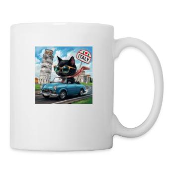 Cat on tour - Ich liebe Italien! -Pisa - Tasse - Weiß - Rechts