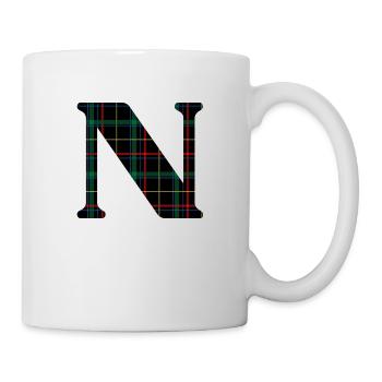Monogram n Scottish tartan - Mug - white - Right