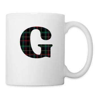 Monogrammed g Scottish tartan - Mug - white - Right