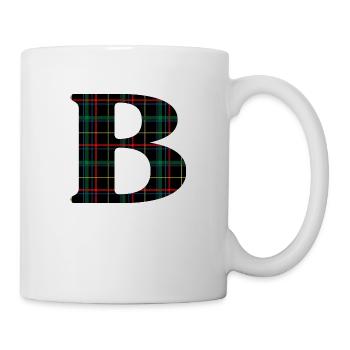 Monogrammed b Scottish tartan - Mug - white - Right