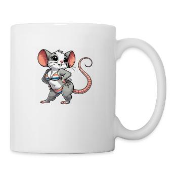 Bademaus - Tasse - Weiß - Rechts