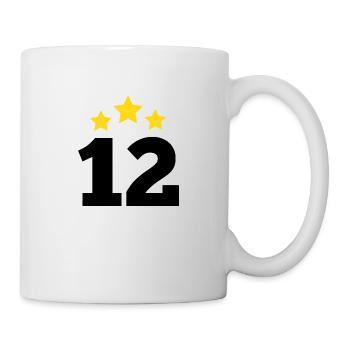 12 Jahre alter Stern - Geschenk zum 12. Jubiläum - Tasse - Weiß - Rechts