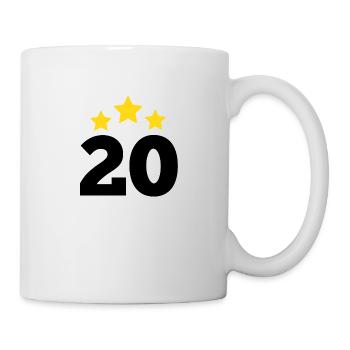 20 Jahre Stern - Geschenk zum 20-jährigen Jubiläum - Tasse - Weiß - Rechts