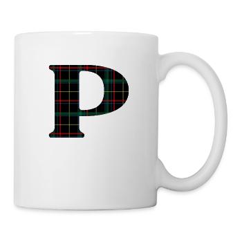 Monogram p scottish tartan - Mug - white - Right
