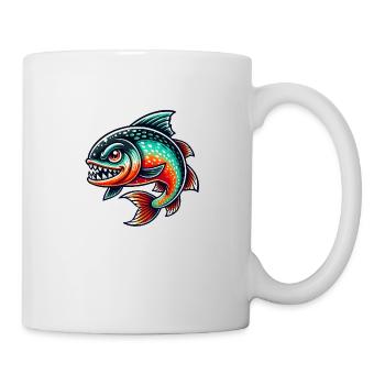 piranha comic - Tasse - Weiß - Rechts