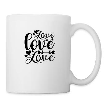 Liebe Liebe Liebe Liebe - Tasse - Weiß - Rechts