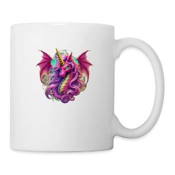 Mighty unicorn with green eyes - Mug - white - Right