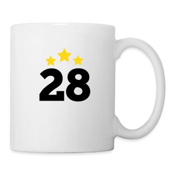 28 Jahre Stern - Geschenk zum 28-jährigen Jubiläum - Tasse - Weiß - Rechts