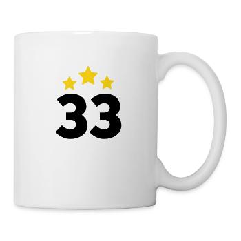 33 Jahre Stern - Geschenk zum 33. Jubiläum - Tasse - Weiß - Rechts