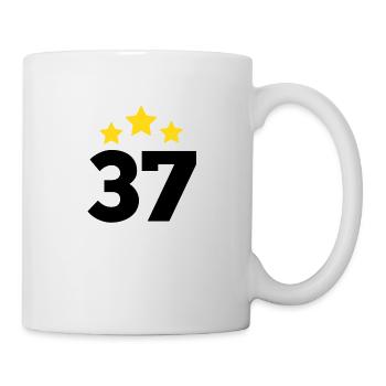 37 Jahre Stern - Geschenk zum 37-jährigen Jubiläum - Tasse - Weiß - Rechts