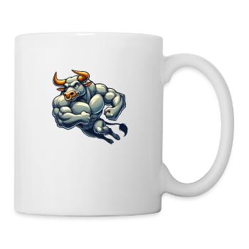 stier comic - Tasse - Weiß - Rechts