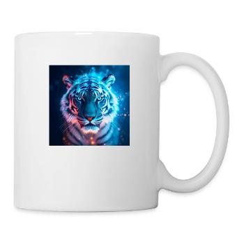 Tigre lumineux – Art mystique en bleu - Mug blanc - blanc - Droite