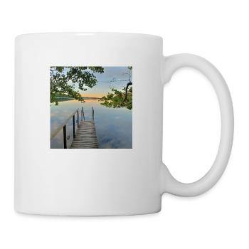 Lake view cottage from pier - Mug - white - Right