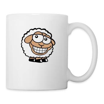 Sheep Grin Looks Stupid Cheeky Smile Happy - Mug - white - Right
