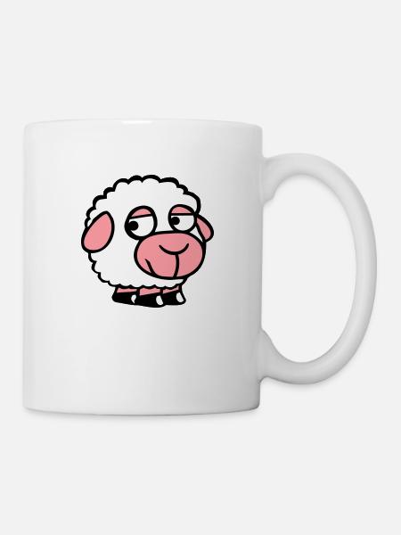 Schaf Traurig Schüchtern Introvertiert Unglücklich - Tasse - Weiß