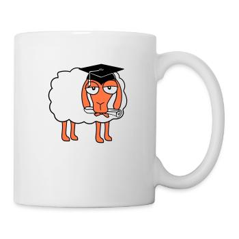 Schaf Schule Zeugnis College Abschluss Abi Schüler - Tasse - Weiß - Rechts