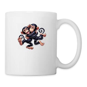 Chimpanzee couple - Mug - white - Right