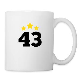 43 Jahre Stern - Geschenk zum 43. Jubiläum - Tasse - Weiß - Rechts