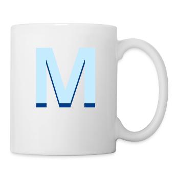 Lettre m bleu pop et moderne - Mug blanc - blanc - Droite