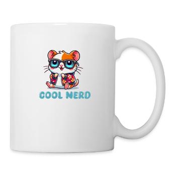 hamster comic cool nerd - Tasse - Weiß - Rechts