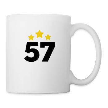 57 Jahre Stern - Geschenk zum 57. Jubiläum - Tasse - Weiß - Rechts