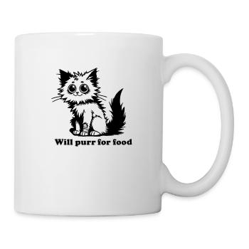Obdachlose Katze - Wird schnurren für Futterdesign - Tasse - Weiß - Rechts
